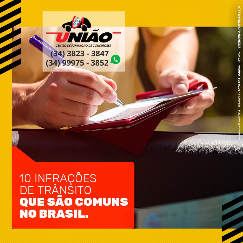 10 infrações de trânsitos que são comuns no Brasil.